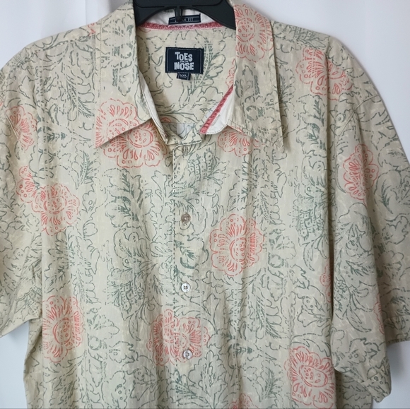 Toes On The Nose Dream Fit Coastline Shirt Mens XXL Hawaiian Tencel Linen Blend - Picture 2 of 12